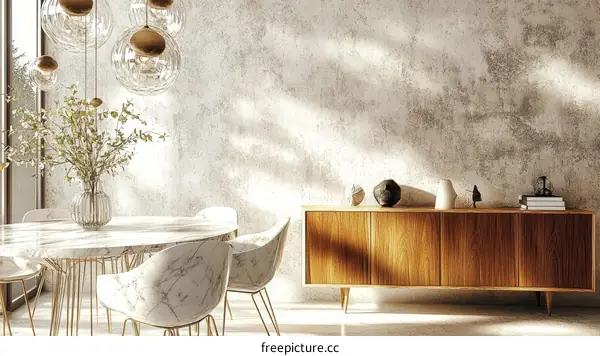 Modern Dining Room Interior Design Illustration