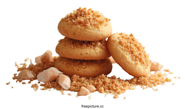 [Transparent Background PNG]Stacked Shortbread Cookies with Crumb Topping