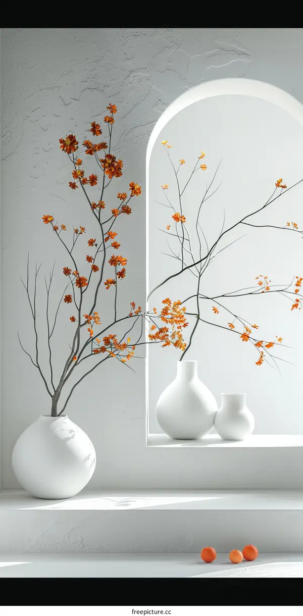 Minimalist Floral Arrangement in a White Setting