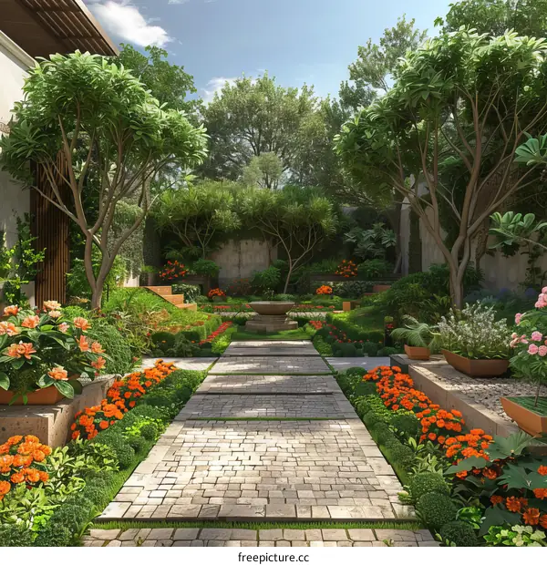 Garden Landscape Design Rendering