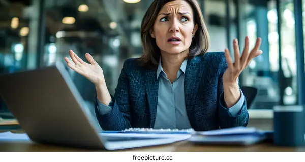 Businesswoman Having Trouble With Work