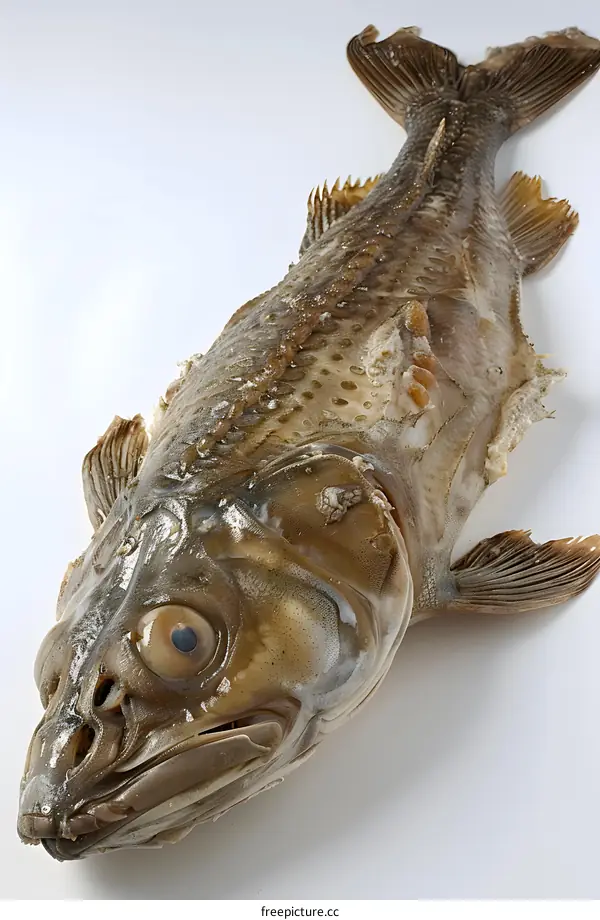 Dried Fish on White Background