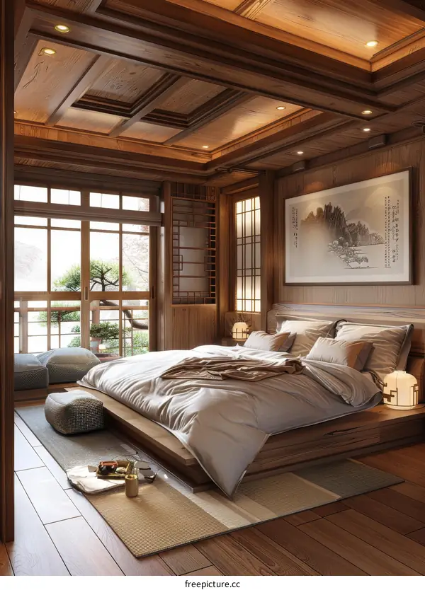 Elegant Wooden Bedroom Interior Design