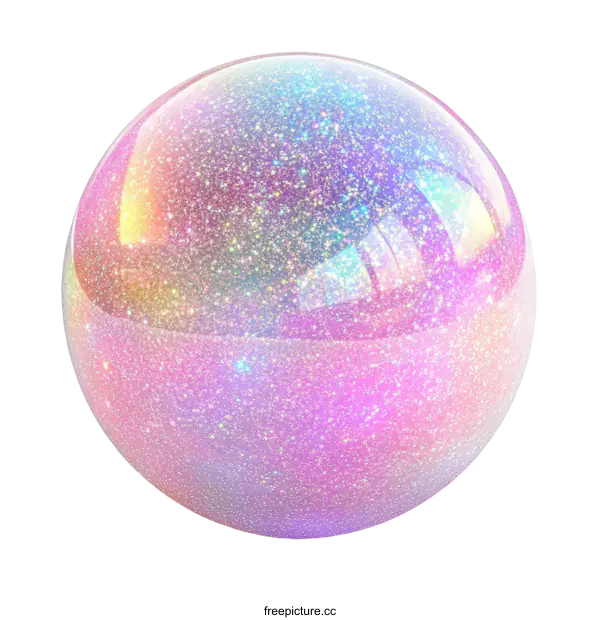 [Transparent Background PNG]Sparkling iridescent sphere illustration