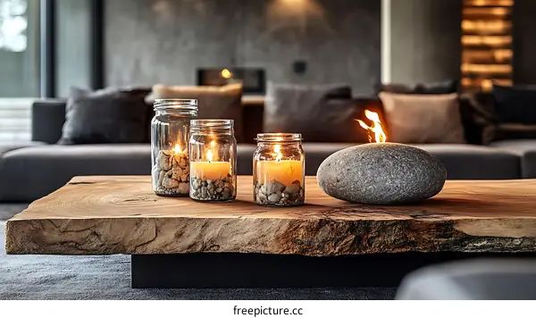 Rustic Living Room Coffee Table Decor