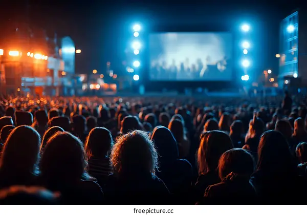 Outdoor Movie Night Crowd Entertainment