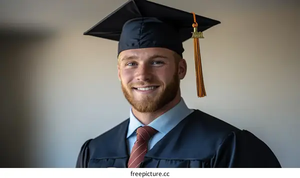 Proud Graduation Moment of a Young Man