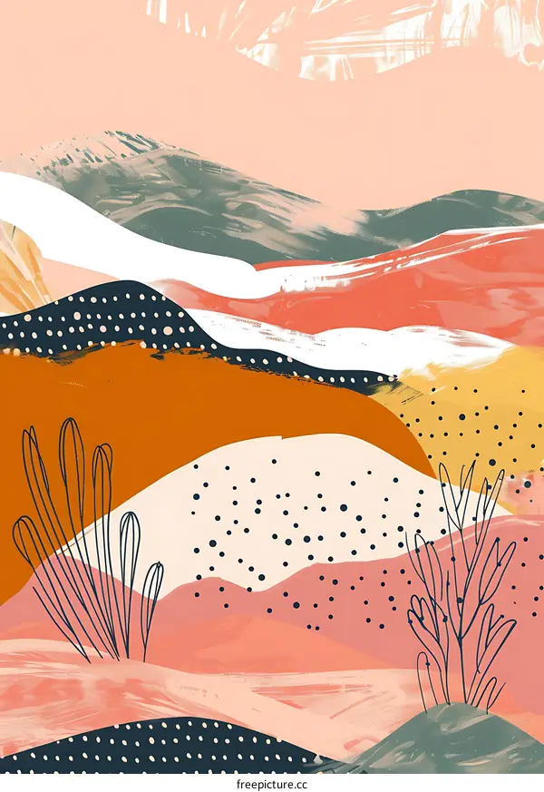 Abstract Landscape With Brush Strokes