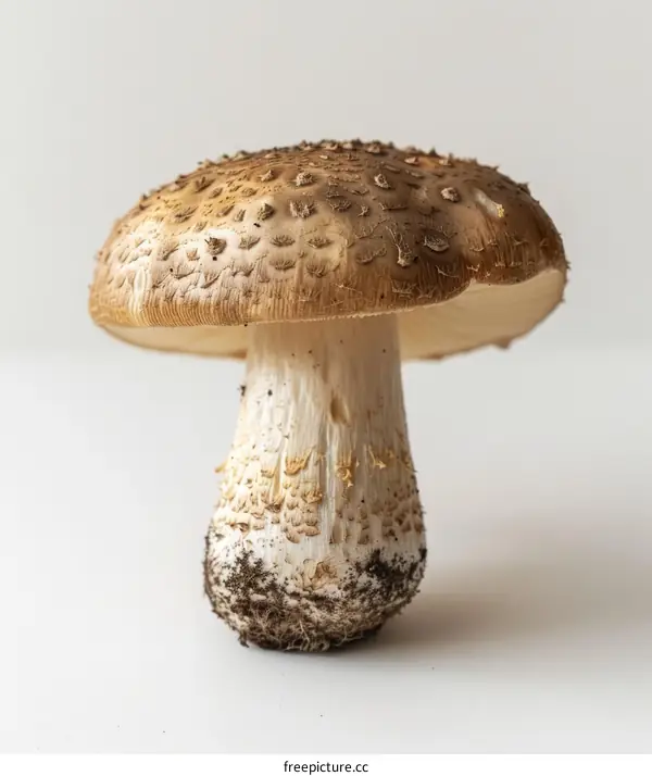 Poisonous inedible brown mushroom with ring