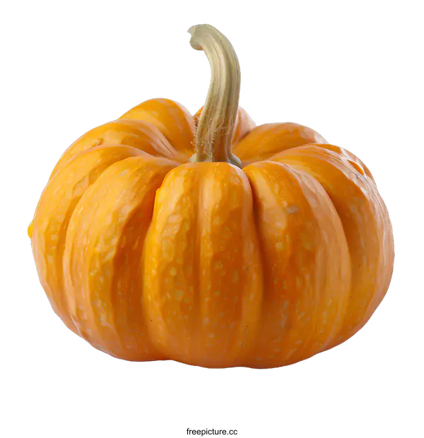 [Transparent Background PNG]Single Orange Pumpkin Isolated on White Background