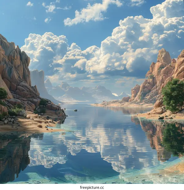 A breathtaking landscape of a mountain lake