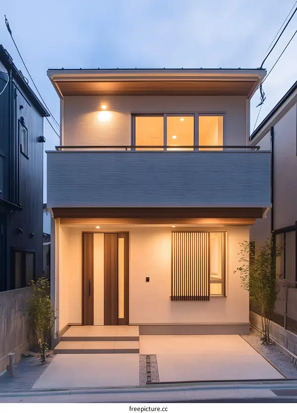 Modern Two Story Home With Wooden Accents