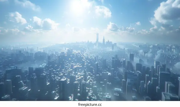 Futuristic Cityscape Aerial View