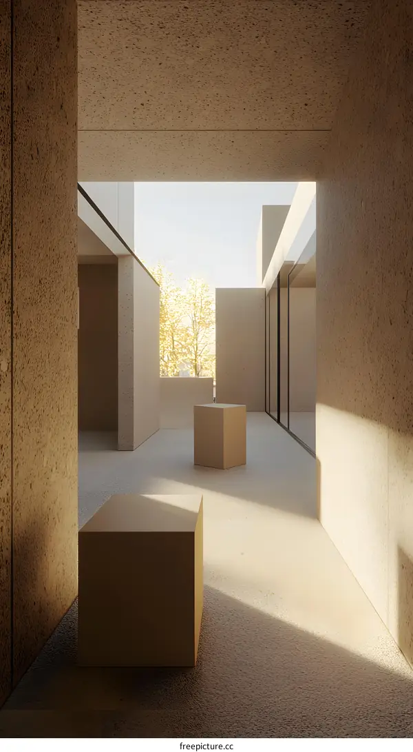 Minimalist Modern Architecture Design with Light and Shadow