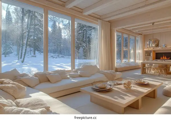 Winter Wonderland Living Room Interior Design