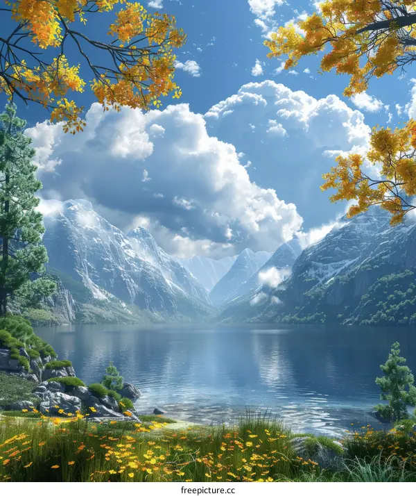 Mountain Lake in Autumn