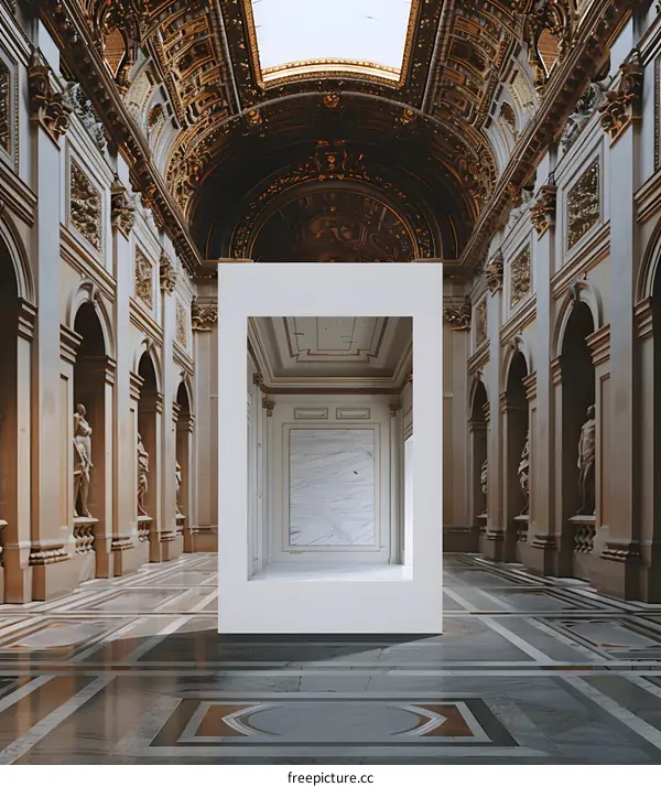 White Frame In  Classical Architecture Interior