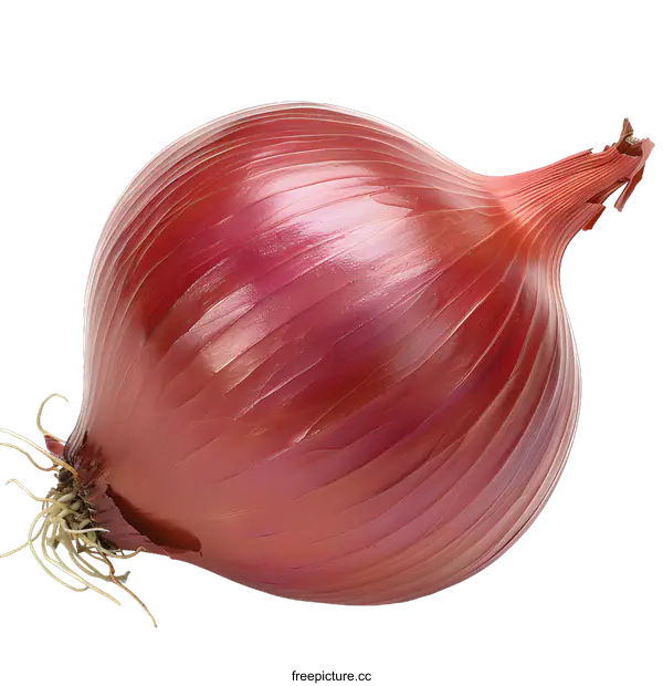 [Transparent Background PNG]Single red onion bulb