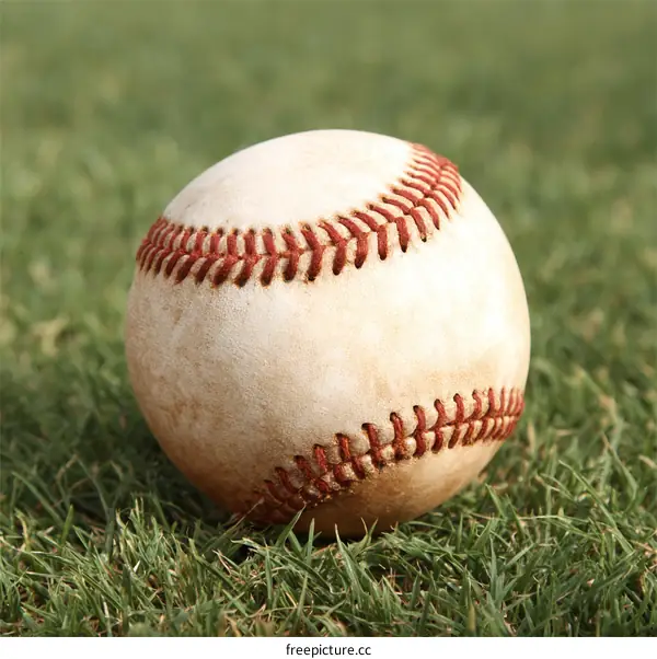 Baseball on the Green Grass Field
