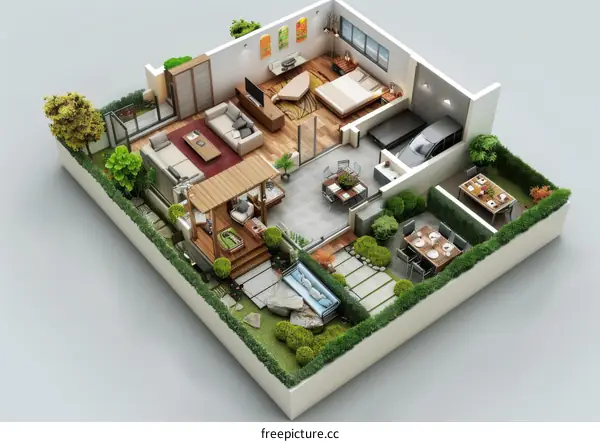 Modern House Floor Plan Illustration