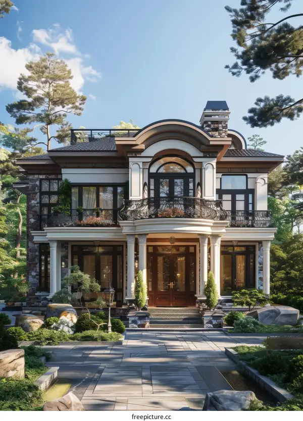 Elegant Luxury Mansion Exterior Design