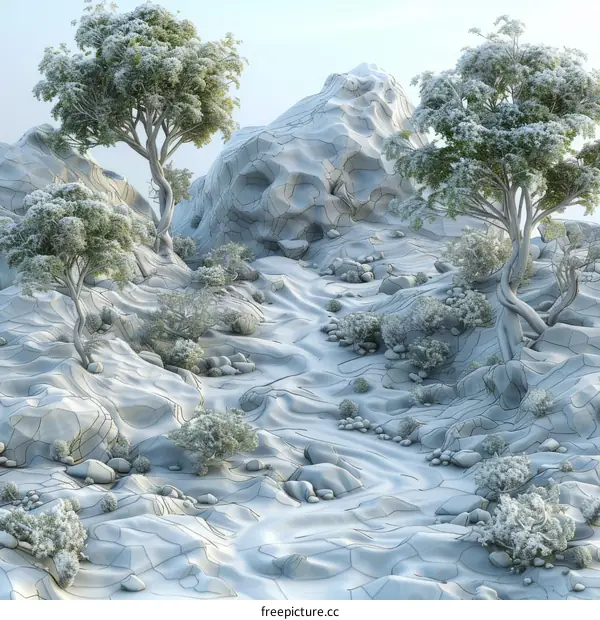 Futuristic Snowy Landscape