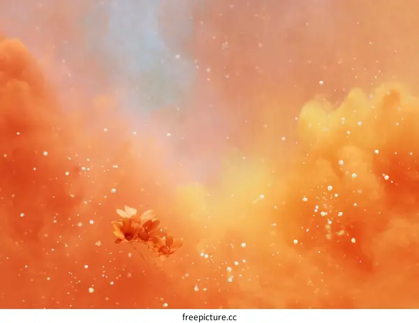 Abstract Orange Floral Background Design