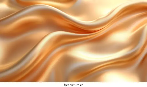 Golden Satin Fabric Texture Close Up