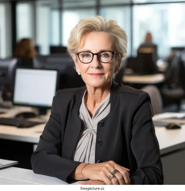 Confident businesswoman in her office