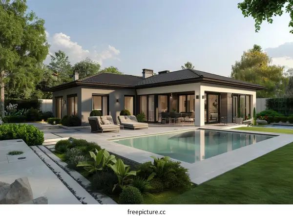 Modern Luxury Backyard Design with Pool