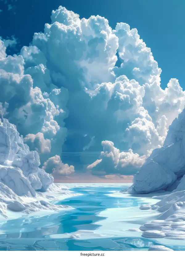 Glacier Crevasse: A Deep Crack in the Ice