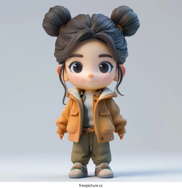 cute 3d cartoon girl character