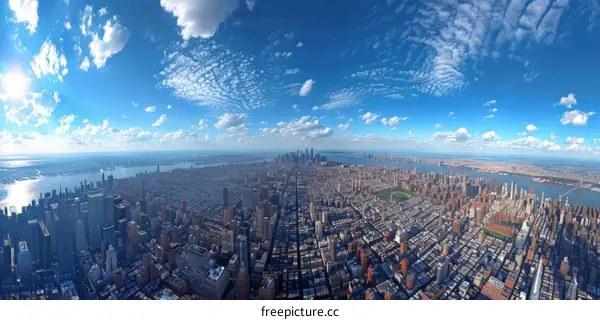 Aerial View of New York City Skyline