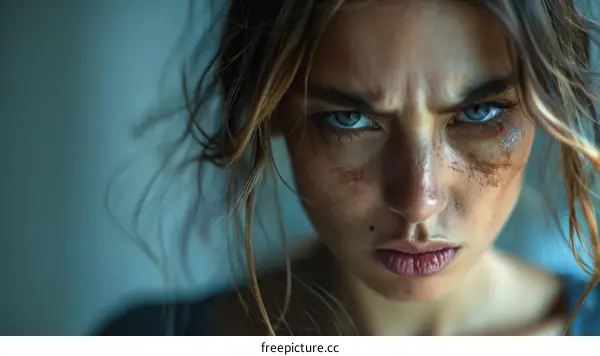 Portrait of a Young Woman with a Determined Expression