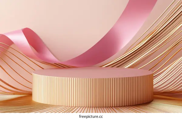 Elegant Pink and Gold Geometric Product Display