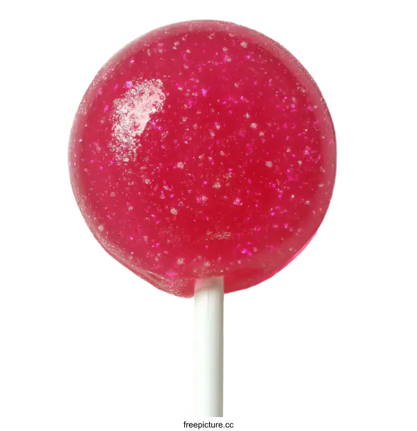 [Transparent Background PNG]Close-up Pink Lollipop with Glitter