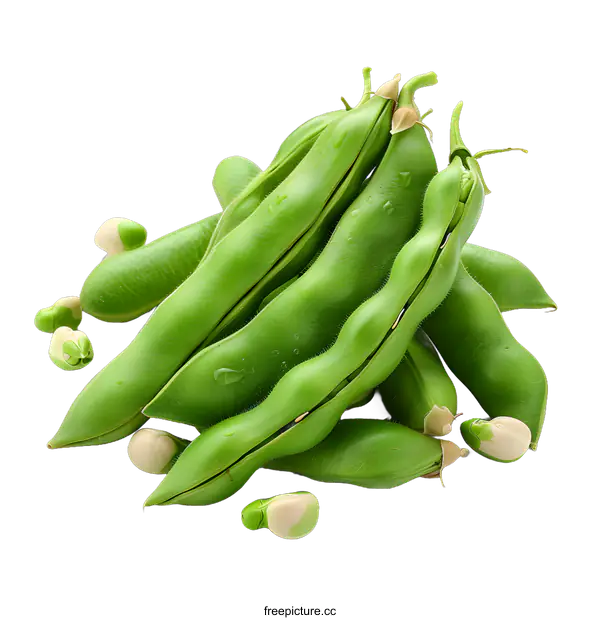 [Transparent Background PNG]Fresh Green Beans on White Background