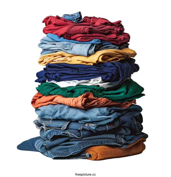 [Transparent Background PNG]Colorful Stack of Clothes