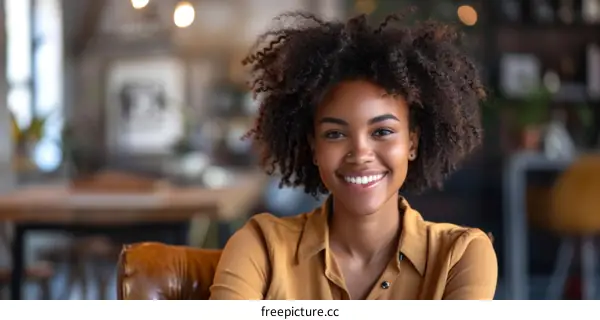 portrait of a young african american woman smiling