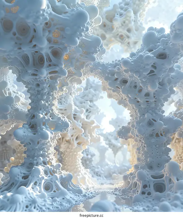 Abstract Fractal Cave Interior Design