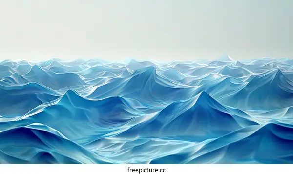 Blue and white abstract waves background