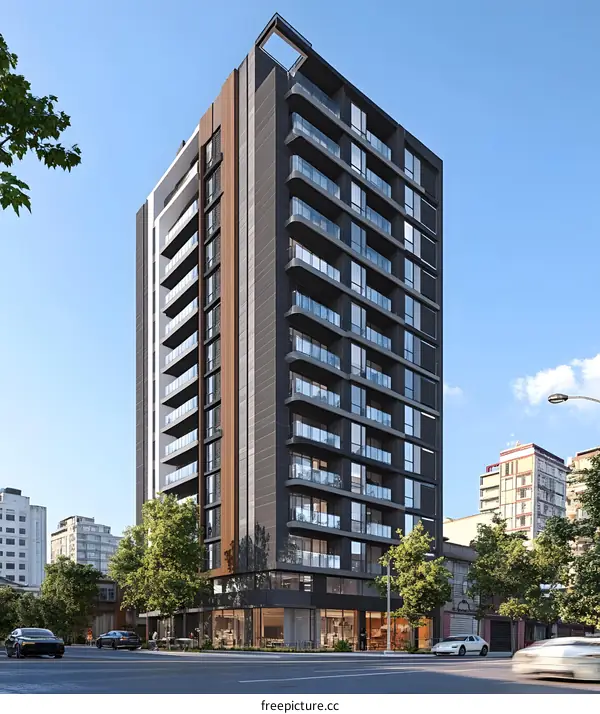Modern High Rise Apartment Building Exterior Design