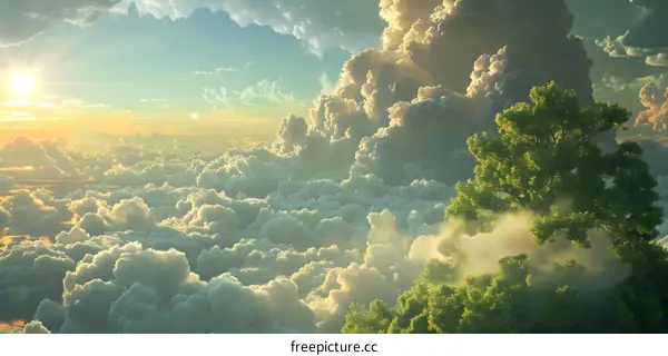 Forest above the clouds