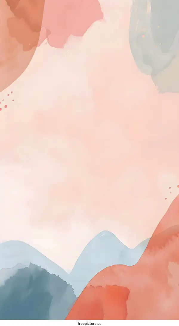 Abstract Watercolor Mountain Landscape Background