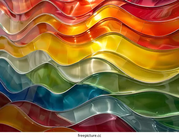 Wavy Colorful Glass Art