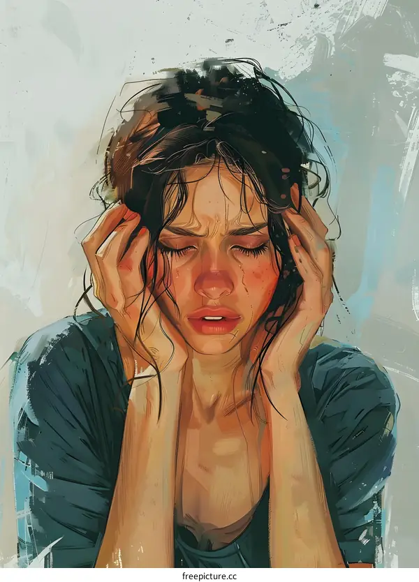 Portrait of a crying woman