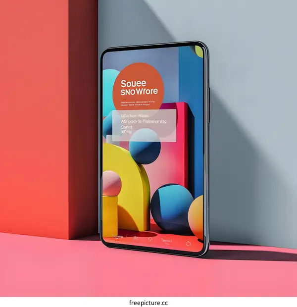 Abstract Colorful 3D Design on Smartphone