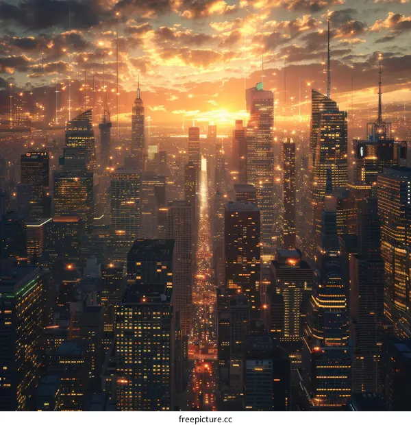 futuristic city illustration