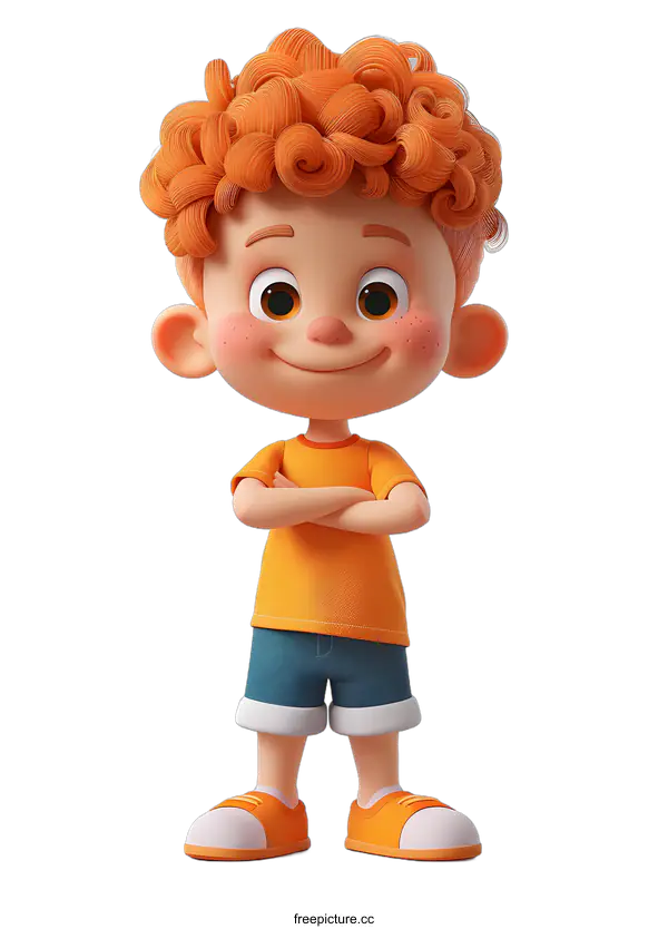[Transparent Background PNG]cute cartoon boy with orange hair
