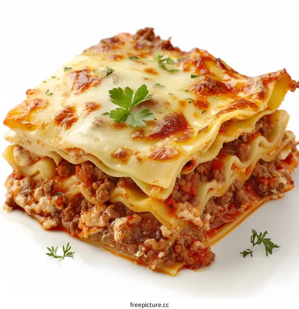 Classic Lasagna with Ground Beef, Tomato Sauce, and Cheese